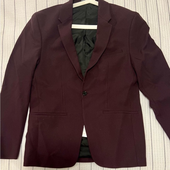 Zara Suits & Blazers Zara Sport Jacket In Burgundy Brand New Poshmark